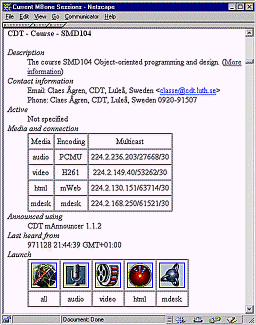 Figure 3: mSD, multicast Session Directory